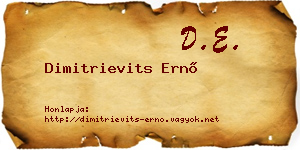 Dimitrievits Ernő névjegykártya