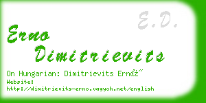 erno dimitrievits business card